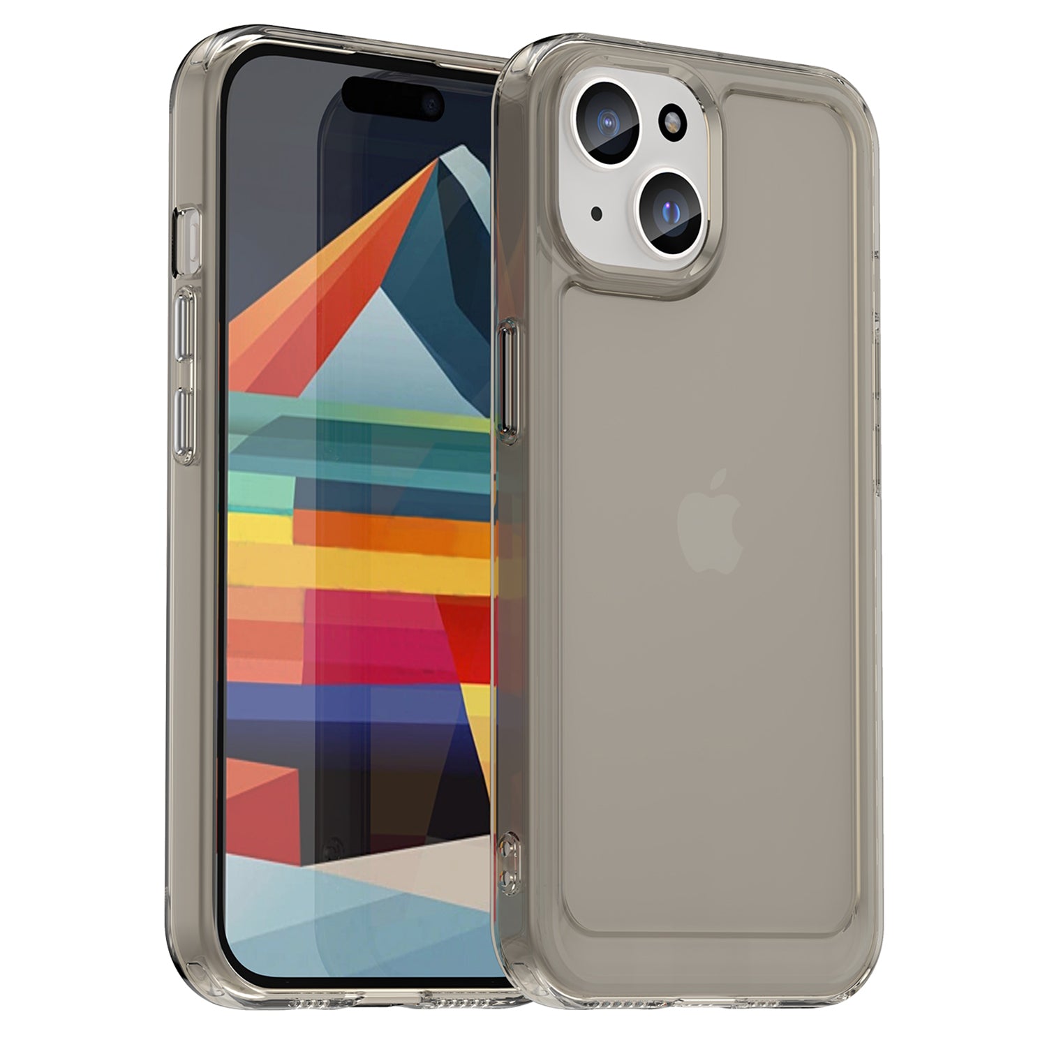 Candy Series Phone Case for iPhone 15 Flexible TPU Corner Protection Shockproof Cover - Transparent Grey Candy Series Phone Case for iPhone 15 Flexible TPU Corner Protection Shockproof Cover - Transparent Grey